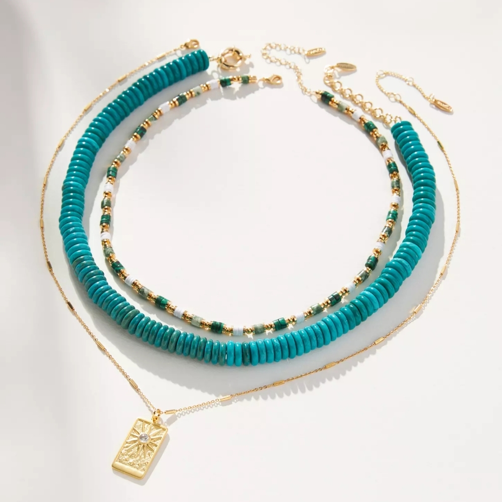 Anthropologie Camp Icon Beaded Necklaces, Set of 3
